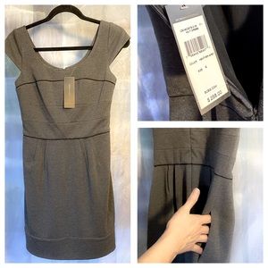 BCBG MAX AZRIA Grey Cap Sleeve Knit Dress NWT $258
